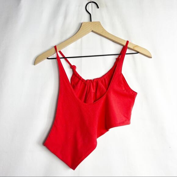 ANTHROPOLOGIE Cut Out Crop Top Red NWT in Large - Picture 6 of 8